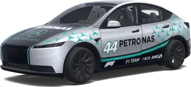 Mercedes Petronas F1 2026 (2026 F1 style Mercedes Petronas.) – covering Tesla Model Y