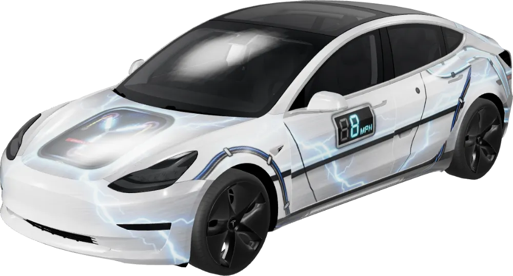 백 투 더 퓨처 모델 3 구형 (Back to the Future - Model 3 Pre-2024 (Original)) – 테슬라 Model 3 랩핑