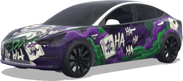 Estilo Joker Gotham (Gotham Joker style) – wrap para Tesla Model 3