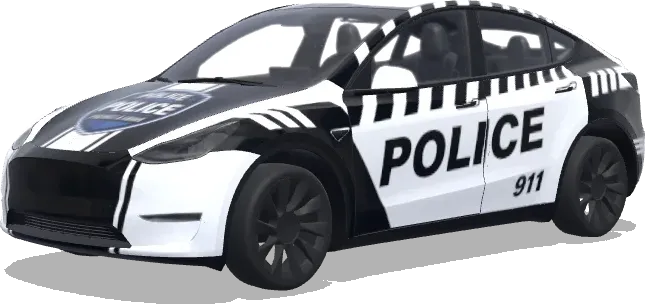 Striped Police Tesla – Tesla Model Y wrap