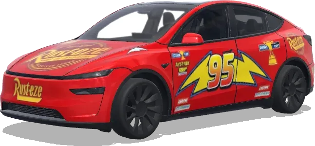 Молния Маккуин (lightning mcqueen) – оклейка Tesla Model Y