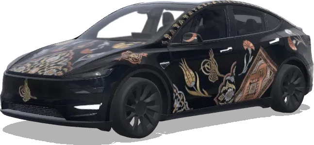 Türkische Symbole Schwarz – Tesla Model Y Wrap