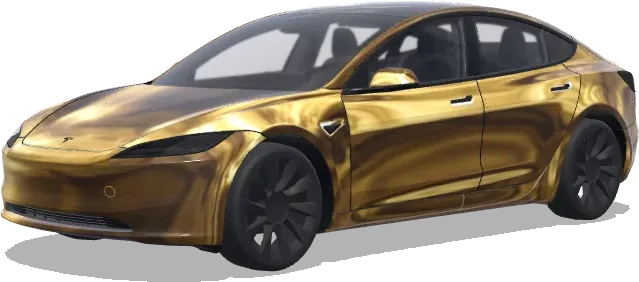 Ultra Premium Gold – Tesla Model 3 Wrap