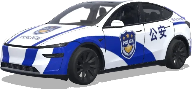 블루 화이트 경찰 도장 (警车涂装,蓝白条纹,官方徽章和紧急车辆标记) – 테슬라 Model Y 랩핑