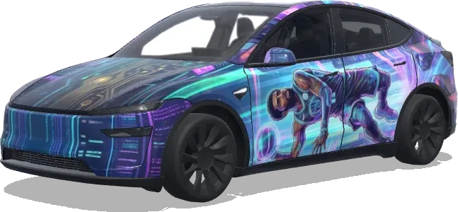 Cyberpunk NBA Stars – Tesla Model Y Wrap