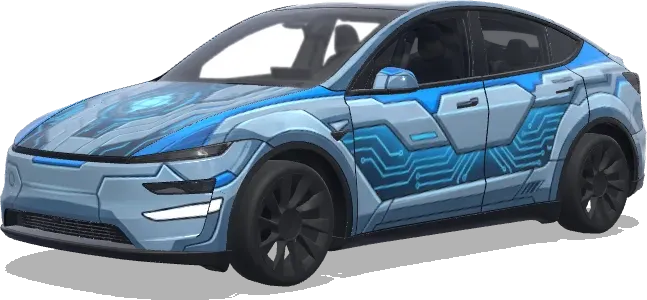 Sci-Fi Transformers Style (科幻,简单,冷峻,变形金刚风格。) – Tesla Model Y wrap