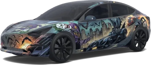 Batman Joker Batmobile – Tesla Model 3 wrap