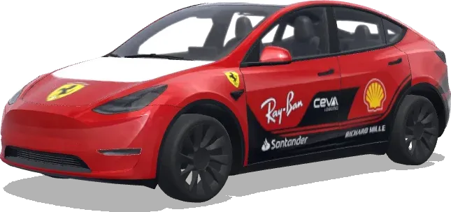 Scuderia Ferrari F1 – covering Tesla Model Y