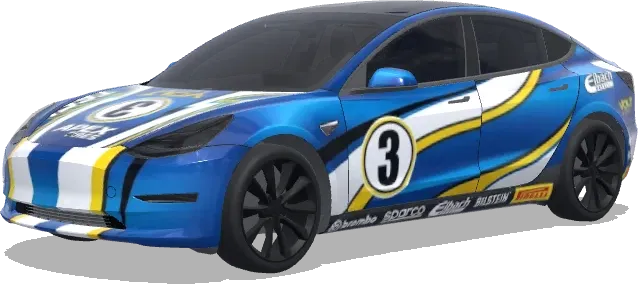 Blue Number 3 Racing Wrap – Tesla Model 3 wrap