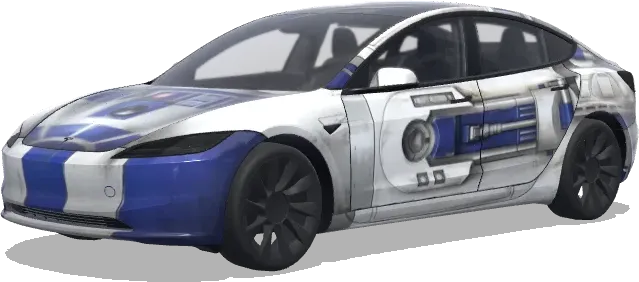 Star Wars R2-D2 (スターウォーズに出てくるR2-D2の表面を全体的に) – Tesla Model 3 Wrap