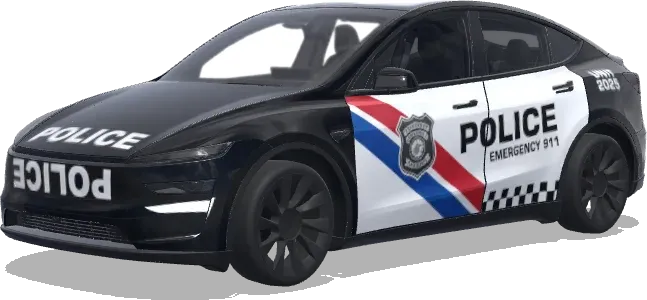 Rayas diagonales de policía – wrap para Tesla Model Y