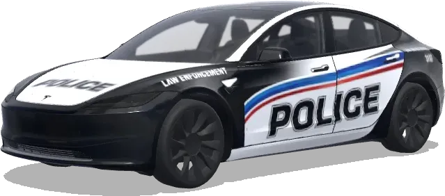 Blaue Streifen Polizei-Tesla – Tesla Model 3 Wrap