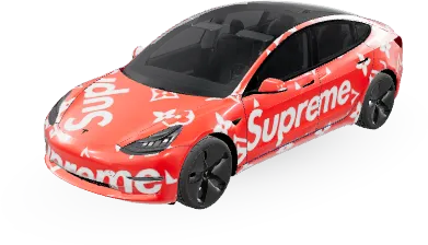 シュプリーム ルイ・ヴィトン (Supreme Louis Vuitton) – テスラ Model 3 ラッピング