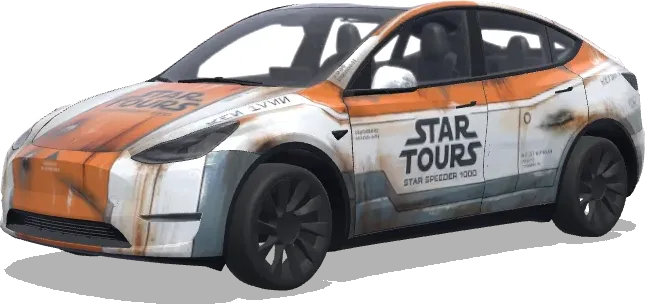 Star Tours Aurebesh – Tesla Model Y wrap