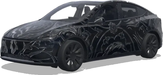 Osmanischer Stil Schwarz (design in ottoman style metallic black) – Tesla Model Y Wrap