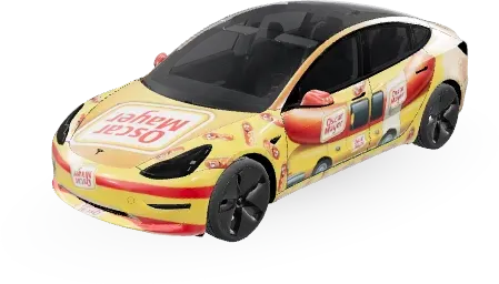 Oscar Mayer Wiener Mobil (Oscar Meyer wiener mobile) – Tesla Model 3 Wrap
