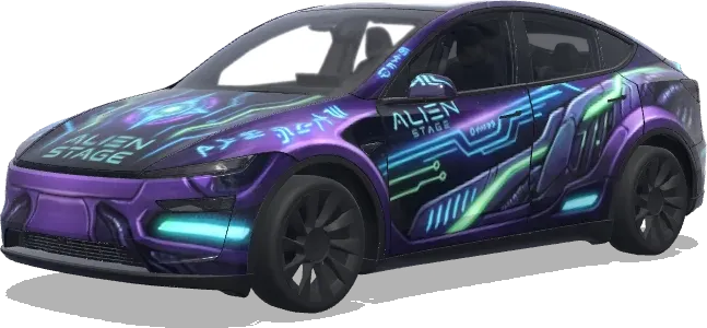 Alien Stage – wrap para Tesla Model Y