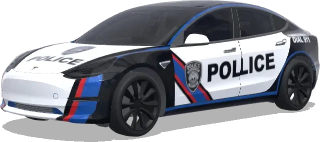 Policía (police) – wrap para Tesla Model 3