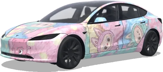 Labubu – wrap para Tesla Model 3