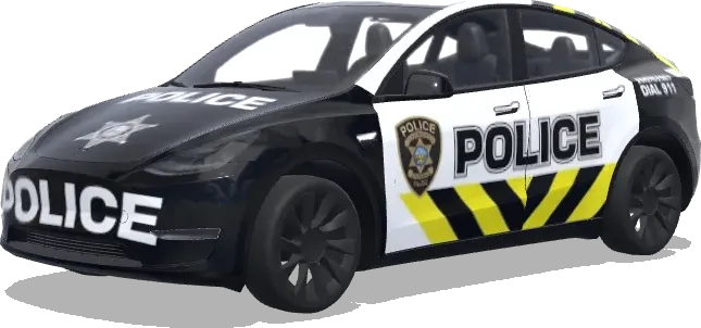 Black and White Police with Yellow Chevrons – Tesla Model Y wrap