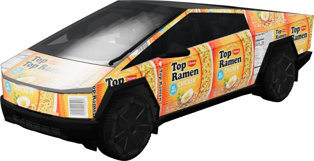 라멘 라이더 (Ramen Rider) – 테슬라 Cybertruck 랩핑