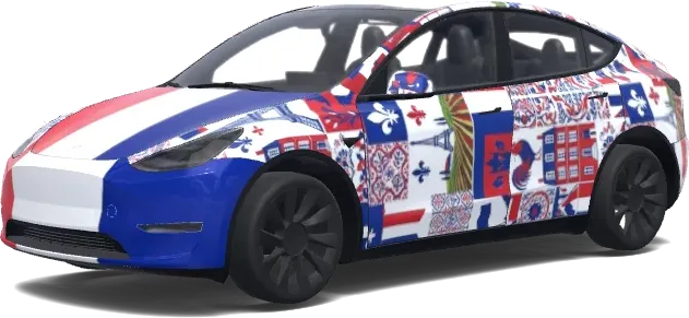 Wrap France tricolore – covering Tesla Model Y