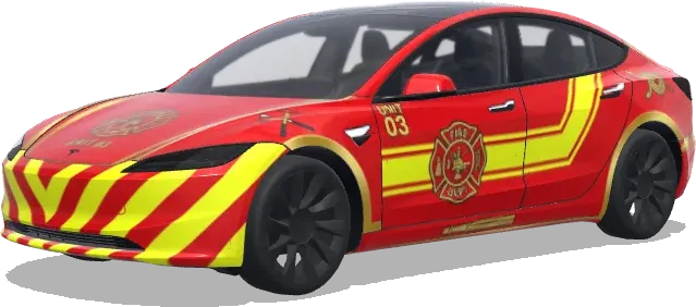 Unidad de Bomberos Rojos 03 – wrap para Tesla Model 3