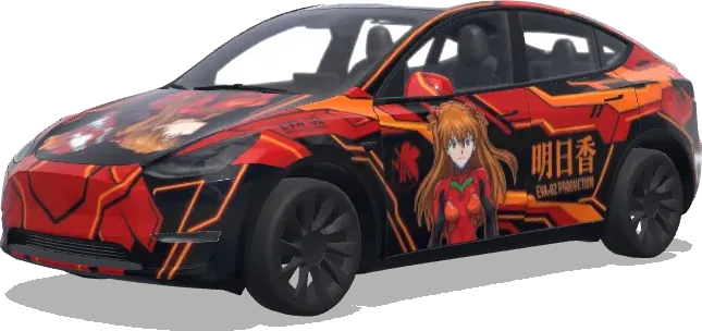 Crimson Asuka Tech (明日香) – Tesla Model Y wrap