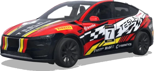 Tesla à damier rouge et noir – covering Tesla Model Y