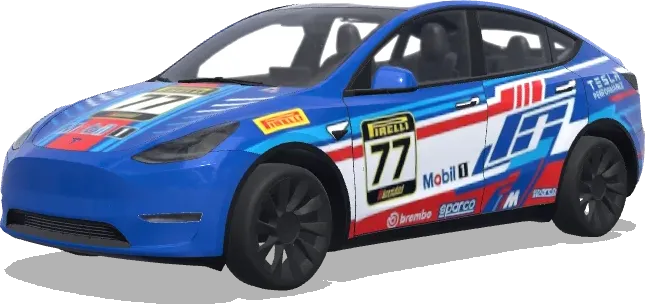 Blue 77 Racing Tesla – Tesla Model Y wrap