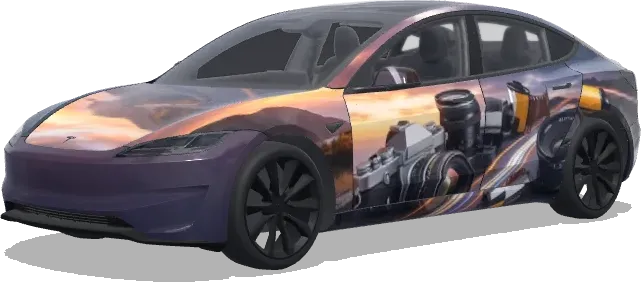 Motorhaube Foto (Make the photo for the hood) – Tesla Model 3 Wrap