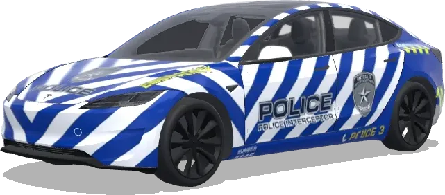 Bande bleue - Interceptor de police – covering Tesla Model 3