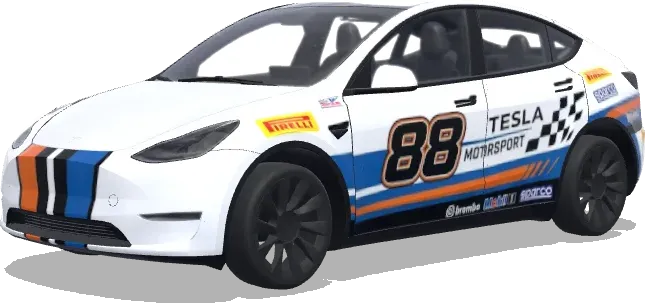 Diseño de vinilo de competición Número 88 – wrap para Tesla Model Y