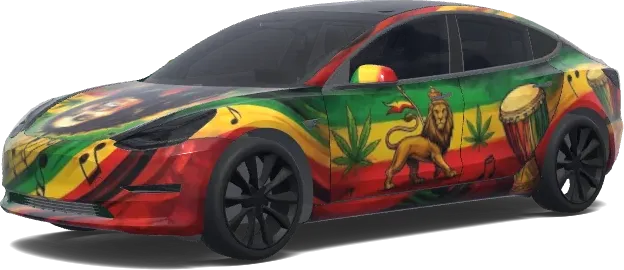 Bob Marley Rasta – Tesla Model 3 Wrap