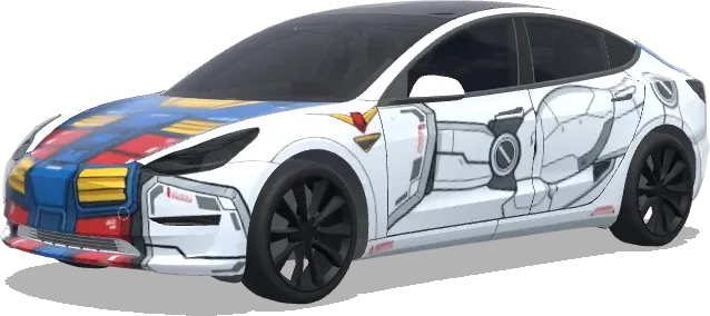 Design de covering Mecha Warrior – covering Tesla Model 3
