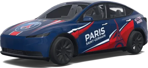 Paris saint germain avec deux étoiles. – Tesla Model Y wrap