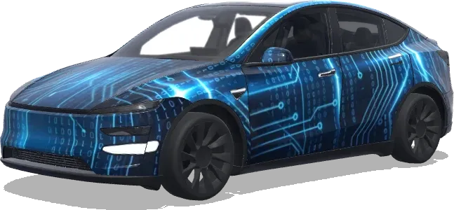 Binary Code Sci-Fi Tech (使用0和1数字组成,让看起来很有科技感,有科幻感) – Tesla Model Y wrap