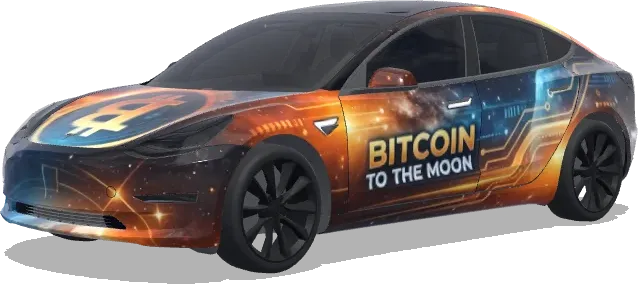 BITCOIN INSIPRED DESIGN, BITCOIN TO THE MOON – Tesla Model 3 wrap