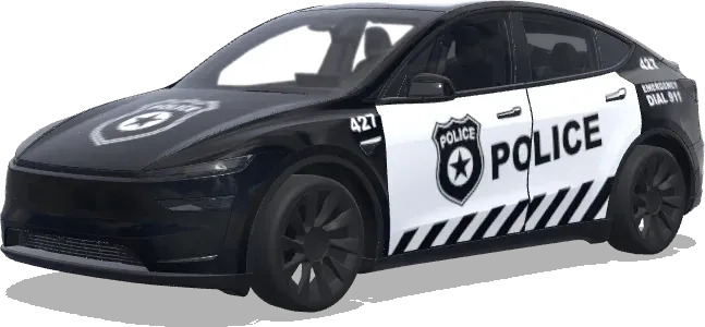Étoile de police noire et blanche – covering Tesla Model Y