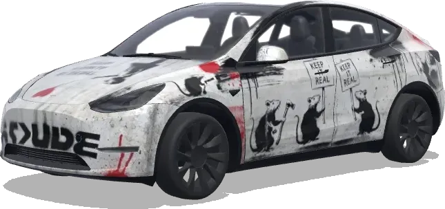 Бэнкси (banksy 그림으로) – оклейка Tesla Model Y