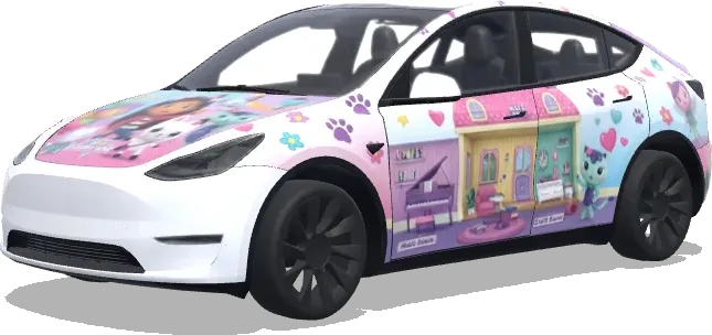 Gabby Dollhouse and friends – Tesla Model Y wrap