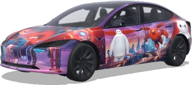 Create a baymex theme car – Tesla Model 3 wrap