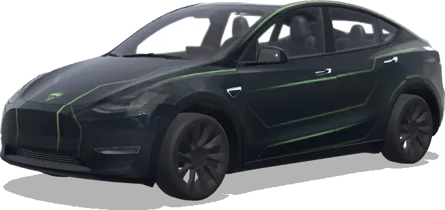暗黑極簡熒光綠 – 特斯拉 Model Y 塗裝