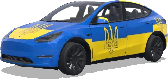 Ukrainian Trident Wrap – Tesla Model Y wrap