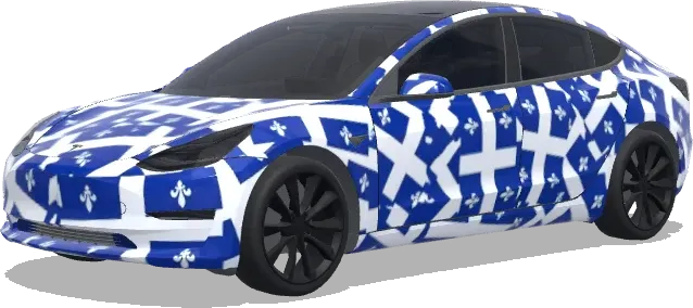Québec Flaggen Muster – Tesla Model 3 Wrap