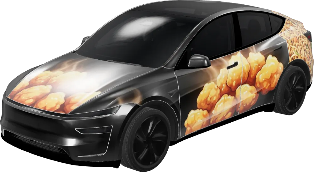 Panda Orange Chicken – Tesla Model Y wrap