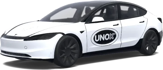 Weiß mit Logo – Tesla Model 3 Wrap