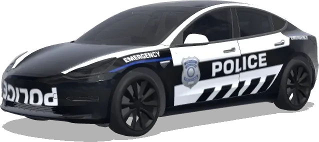 Blue Stripe Police Wrap – Tesla Model 3 wrap
