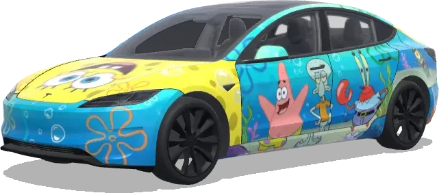 스폰지밥 (spongebob) – 테슬라 Model 3 랩핑