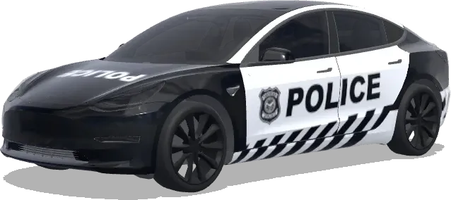 Policía en blanco y negro – wrap para Tesla Model 3